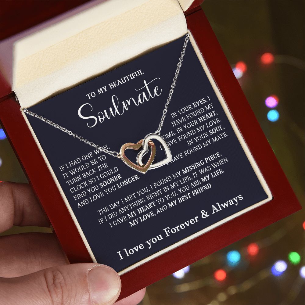 467D To My Soulmate Necklace, Holiday Gift For Wife Girlfriend From Husband,Xmas Gift