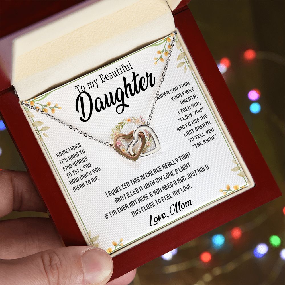 45D To My Beautiful Daughter Gift From Mom, Gift Necklace, Gift Birthday, Holiday