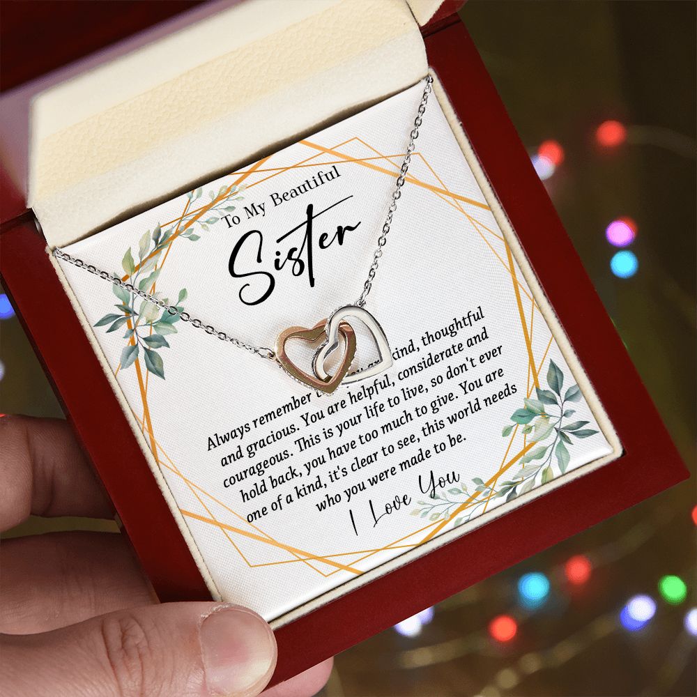 625D To My Sister Necklace, Little Sister Jewelry Gift, Birthday Gift,Necklace Sister