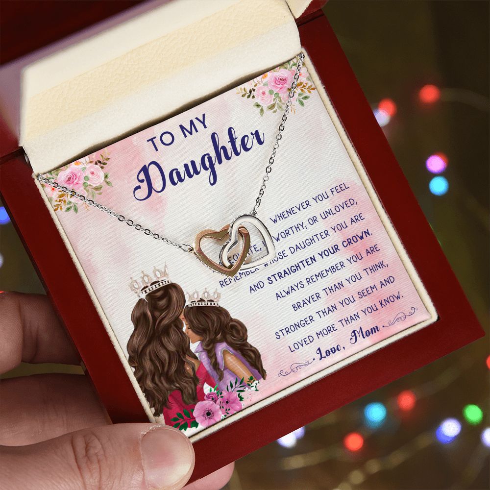 56D To My Daughter Necklace, Gift For Daughter From Mom, Daughter Mother Necklace