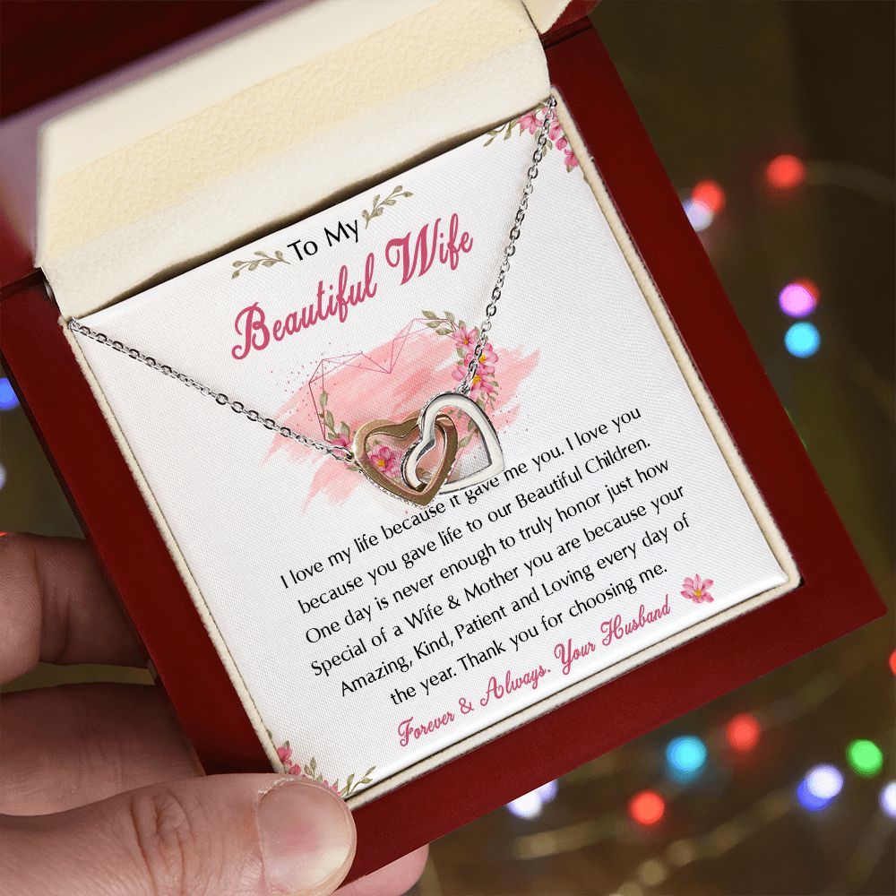 98D To My Beautiful Wife Necklace, Wife Necklace Gift from Husband, Birthday Gift