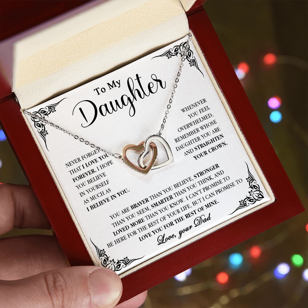 604D To My Daughter Necklace, Necklace Gift for Daughter from Dad,Birthday, Xmas Gift