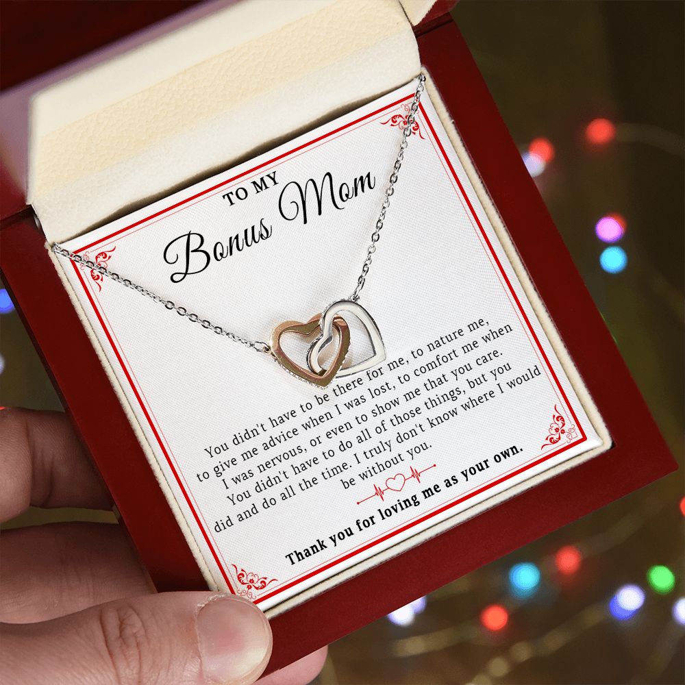 549D To My Bonus Mom Necklace, Mother Necklace, Birthday Gift for Bonus Mom, Mother