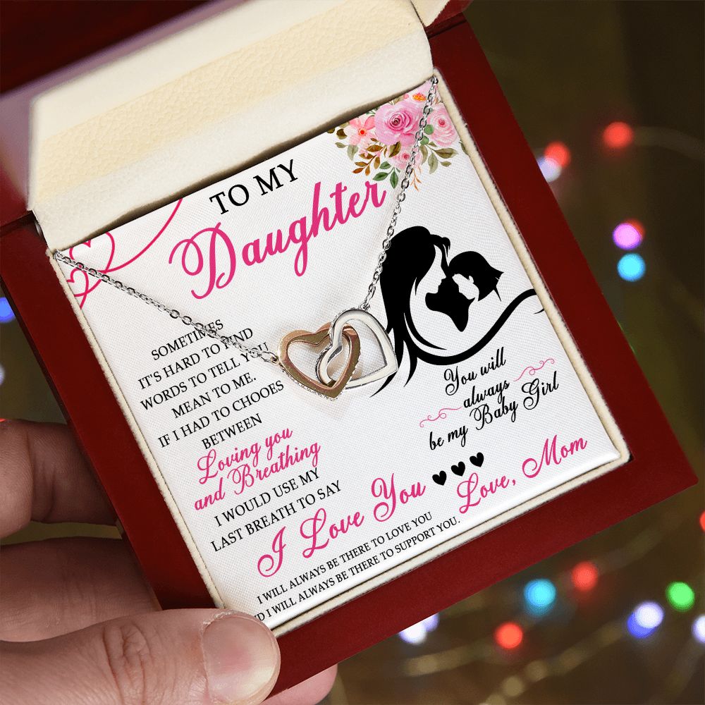 50D To My Daughter Necklace From Mom, Jewelry Gift For Daughter On Birthday, Holiday
