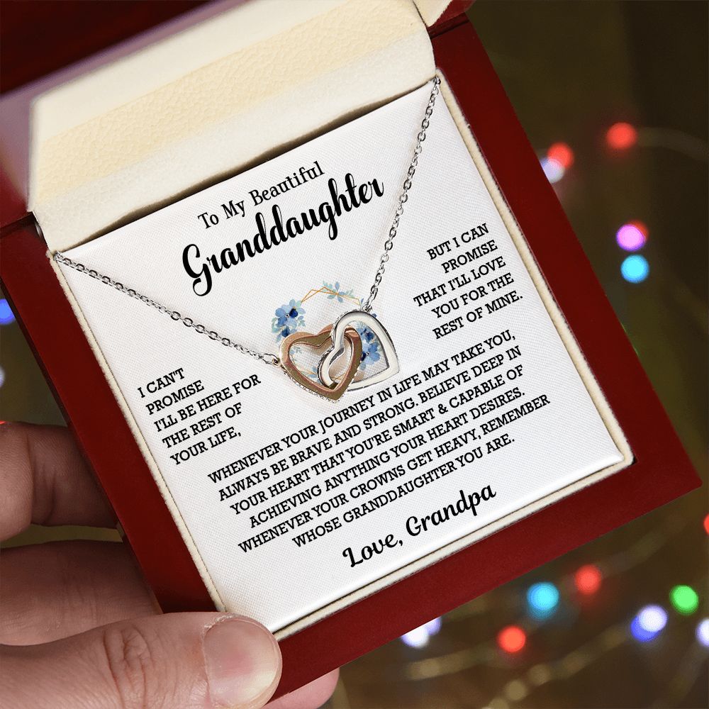 613D To My Granddaughter Necklace, Birthday Gift For Granddaughter, Necklace Gifts