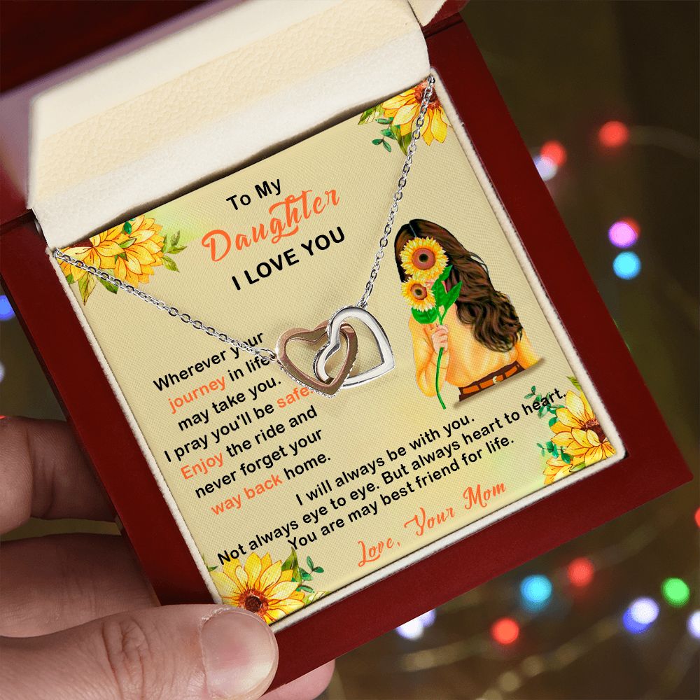 409D To My Daughter I Love You Necklace, Gift From Mom For Daughter, Gift Birthday