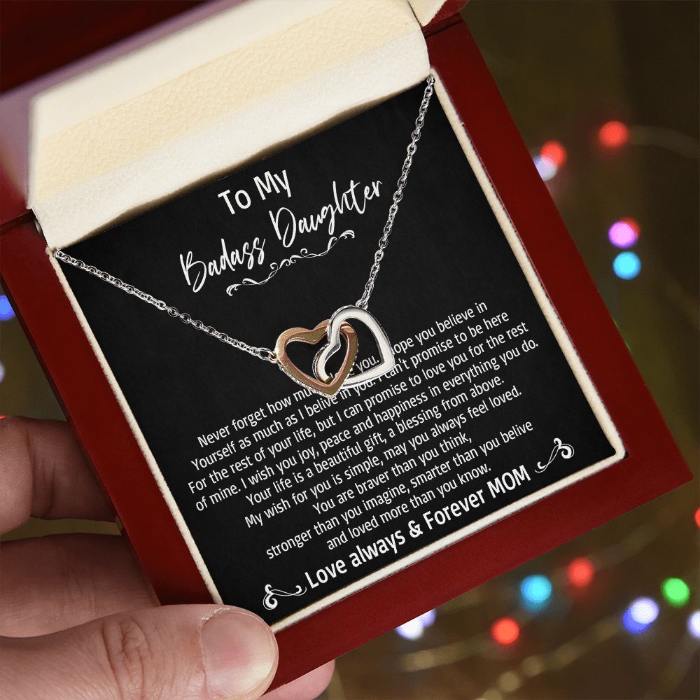 36D To My Badass Daughter Necklace, Love Always & Forever Mom, Gift From Mom