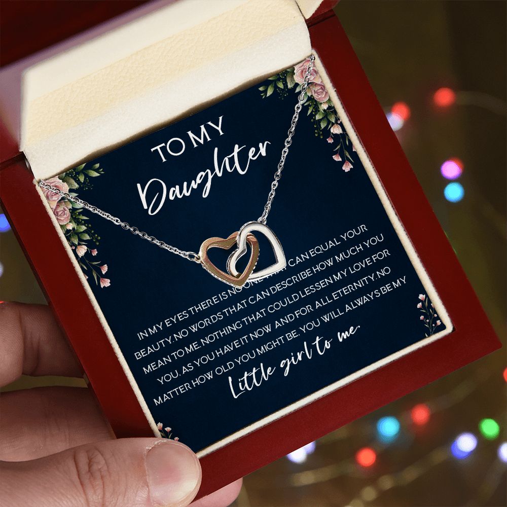 35D To My Daughter Necklace Gift Birthday, Little Girl To Me, Necklace Daughter