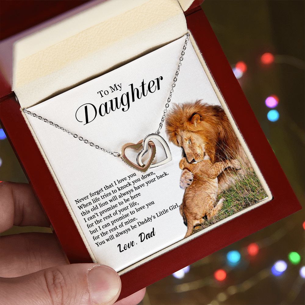 447D To My Daughter Necklace, Gift For Daughter From Dad, Daughter Father Lion, Xmas