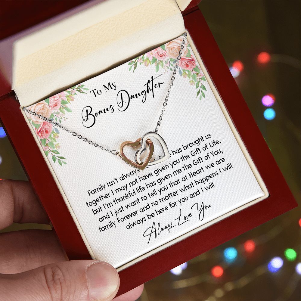 466D To My Bonus Daughter Necklace, Gift For Daughter, Birthday Graduation Christmas