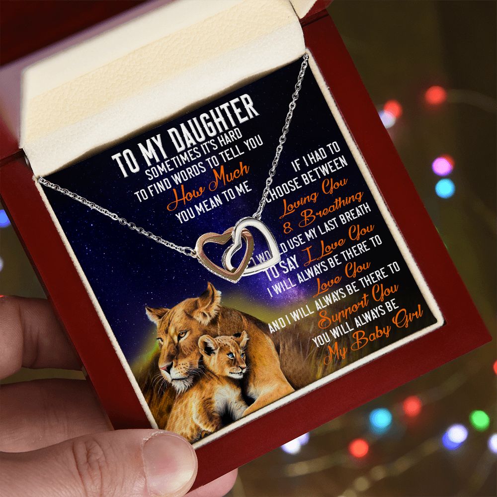 42D Lion To My Daughter Necklace, Gift Birthday, Necklace Gift For Daughter