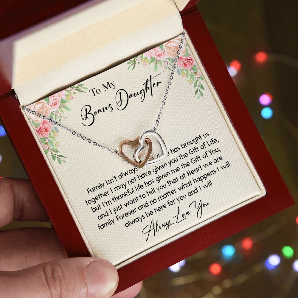 468D To my Bonus Daughter Necklace, Bonus Daughter, Step Daughter Gift, Birthday Gift