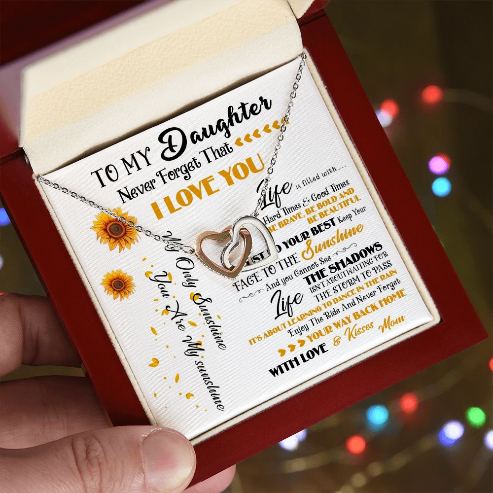 427D To My Daughter Necklace, Never Forget That I Love You, Gift Birthday, Holiday