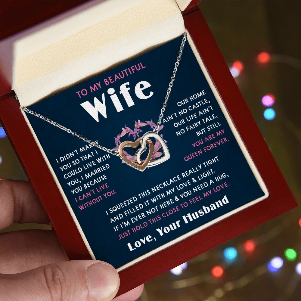 423D To My Beautiful Wife Necklace, Wife Necklace Gift from Husband, Mothers Day Gift