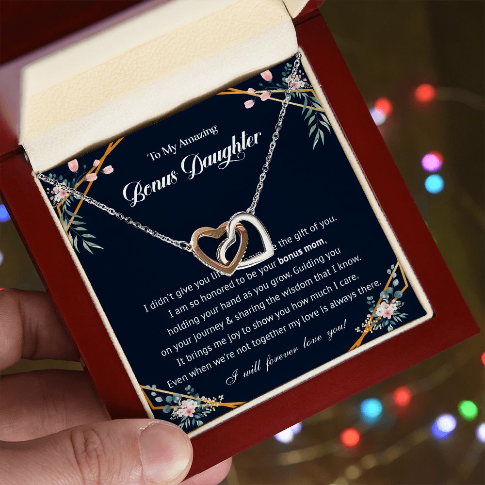 576D To My Bonus Daughter Necklace, Bonus Daughter Gift From Stepmom, Birthday Gifts