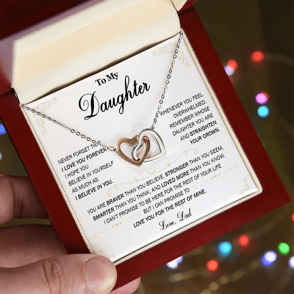 589D To My Daughter Necklace, Daughter Father Necklace, Daughter Gift From Dad, Mom