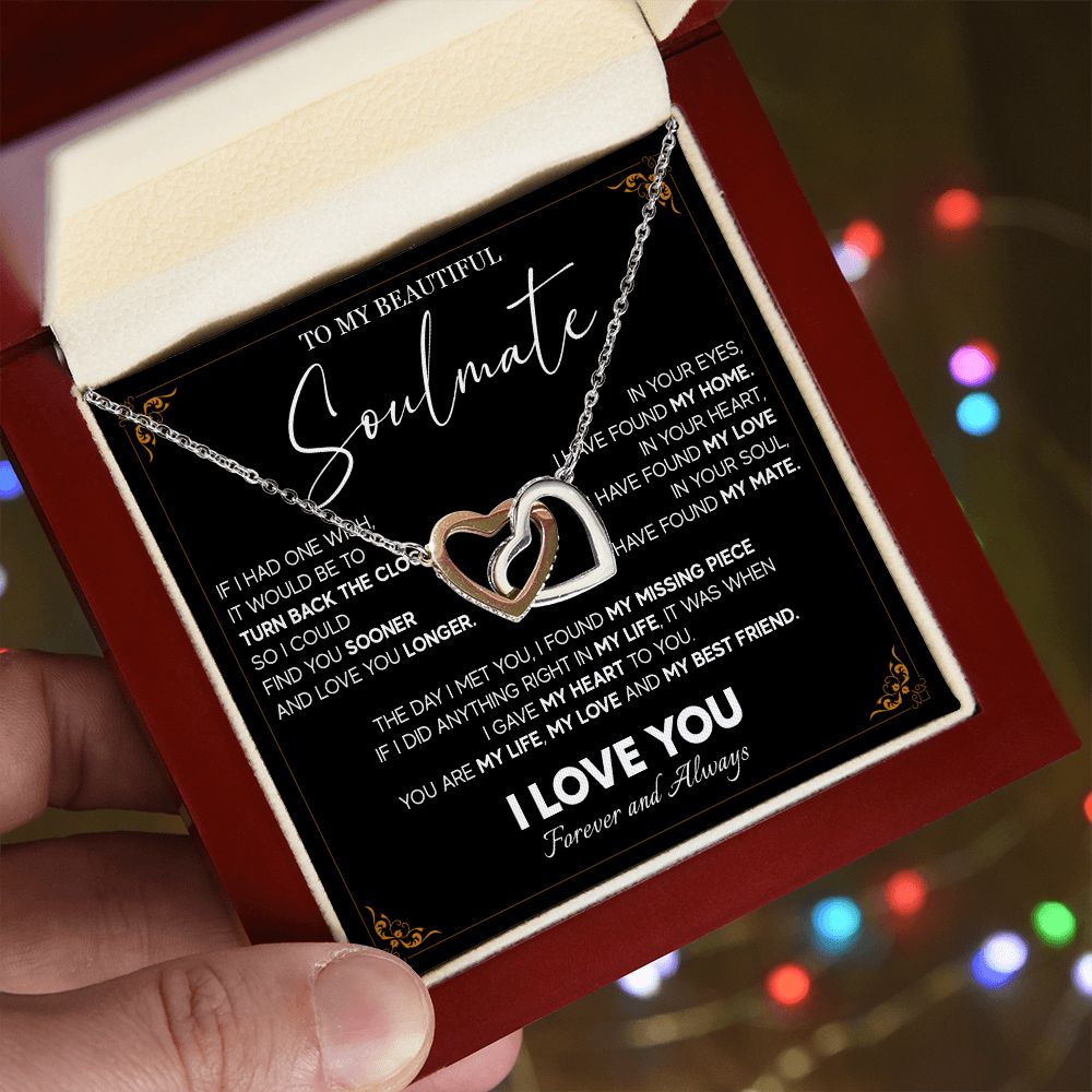512D To My Beautiful Soulmate Necklace, Gift for Girlfriend, Wife, Anniversary Gift