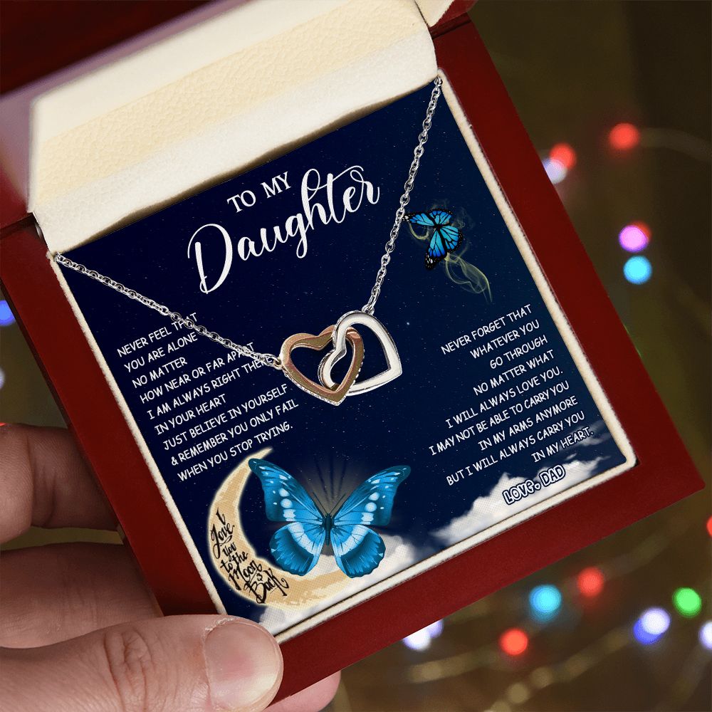 475D To My Daughter Necklace Father to Daughter Birthday Graduation Gift from Dad