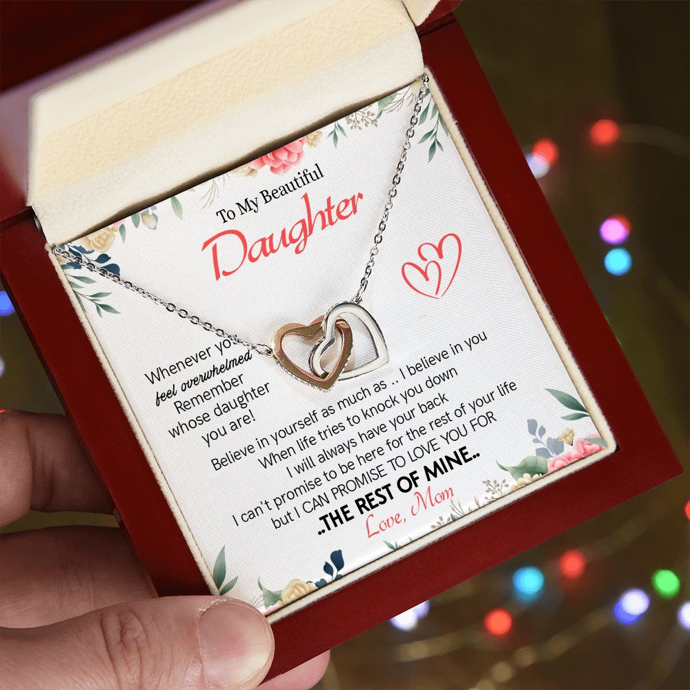 426D To My Beautiful Daughter Necklace From Mom On Graduation, Birthday, Holiday