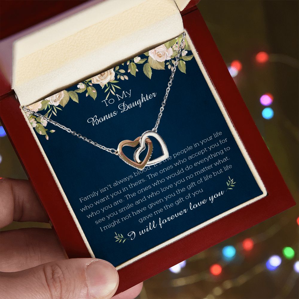 23D To My Bonus Daughter Necklace, I Will Forever Love You, Gift Birthday, Holiday