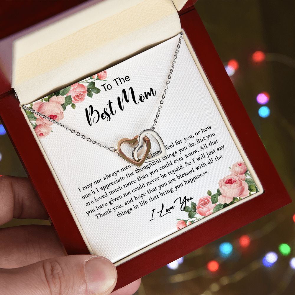 633D To My Mom Necklace,Mama, Birthday Gift From Son/Daughter For Birthday,I Love Mom