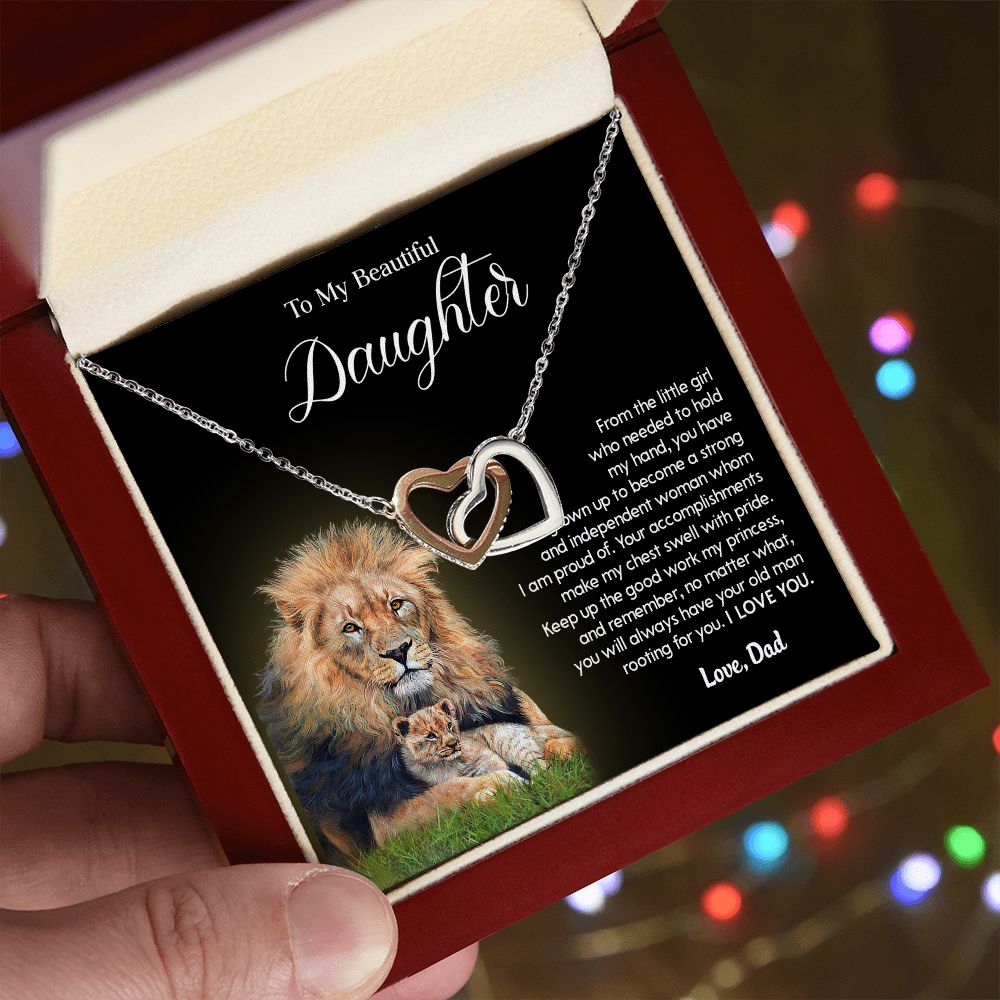 619D To My Daughter Necklace From Dad, Father Daughter Gift,Christmas Birthday Gift