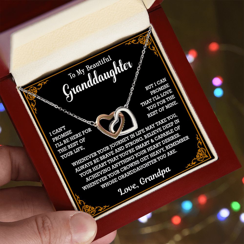 614D To My Granddaughter Necklace, Xmas Birthday Gift For Granddaughter From Grandpa