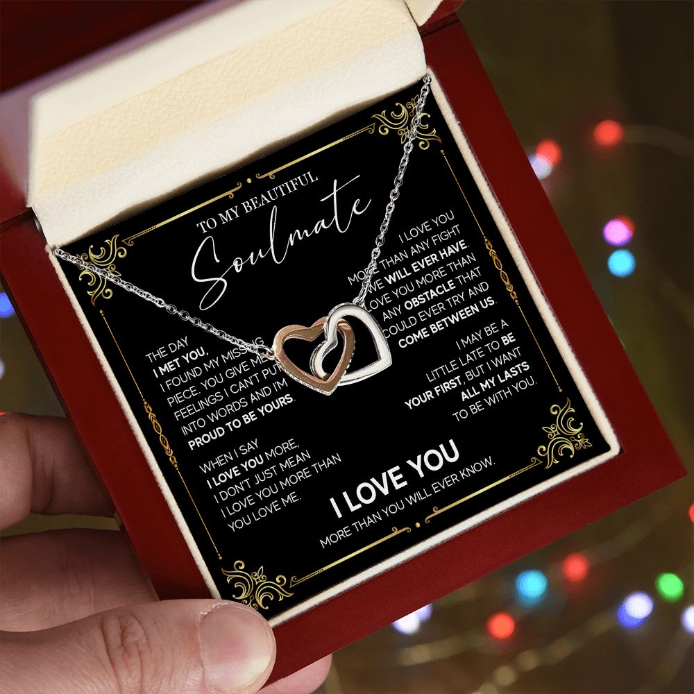 498D To My Soulmate Knot Necklace, Soulmate Necklace Gift, Birthday Gifts for Womens