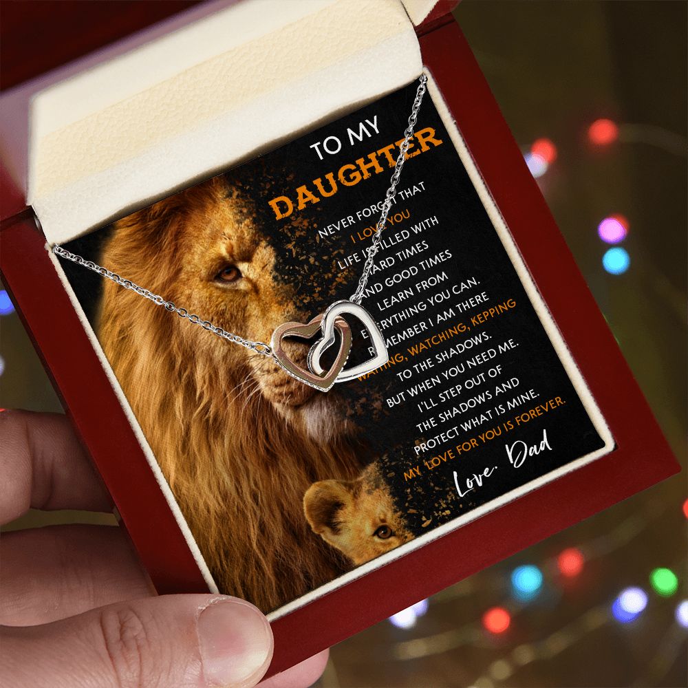 43D Lion To My Daughter Necklace Gift From Dad, Necklace Gift For Daughter, Birthday