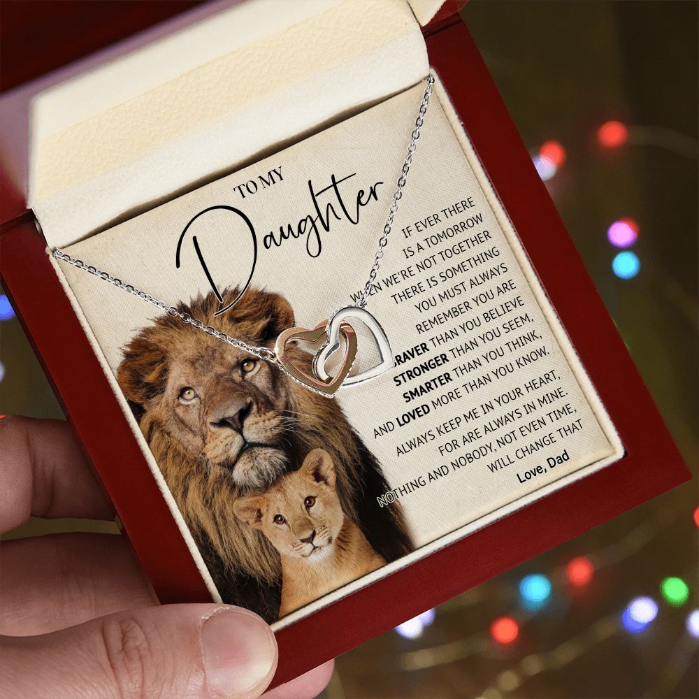 506D To My Daughter Necklace, Gift For Daughter From Dad, Lion Father Gift, Love Gift