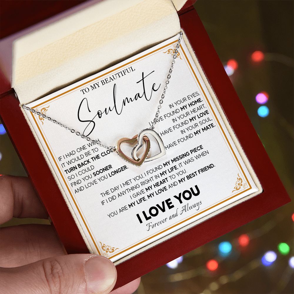511D To My Beautiful Soulmate Necklace, Gift for Wife, Girlfriend, Anniversary Gift