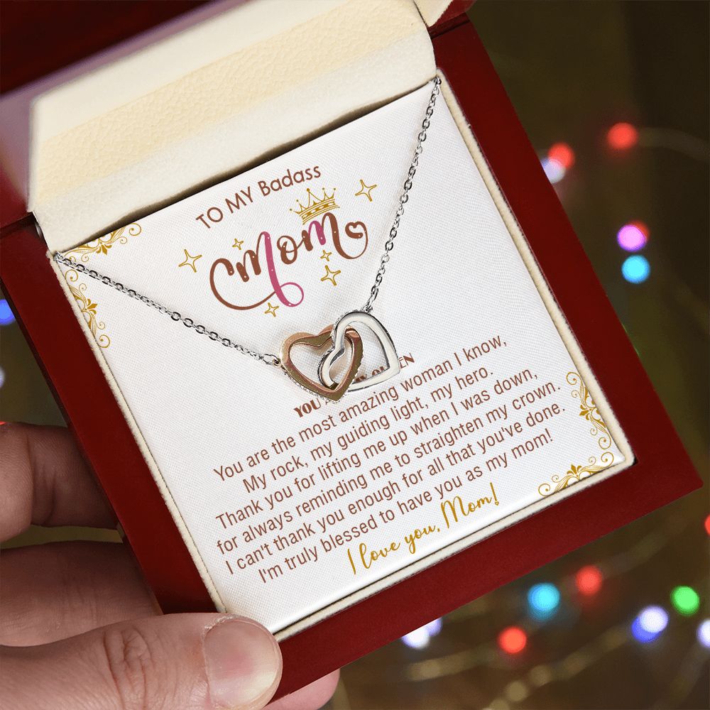 414D To My Badass Mom Necklace, You Are My Queen, I love You, Gift Necklace For Mom