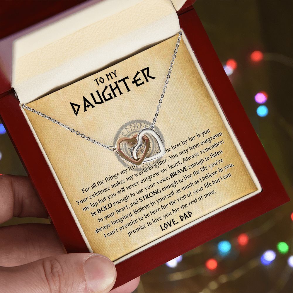 567D To My Daughter Necklace, Viking Daughter Gift from Dad, Birthday Gifts Jewelry