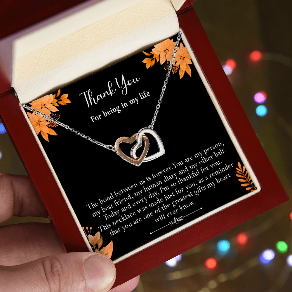 416D Thank you gift, Best friend gift Necklace, Thank you for being in my life