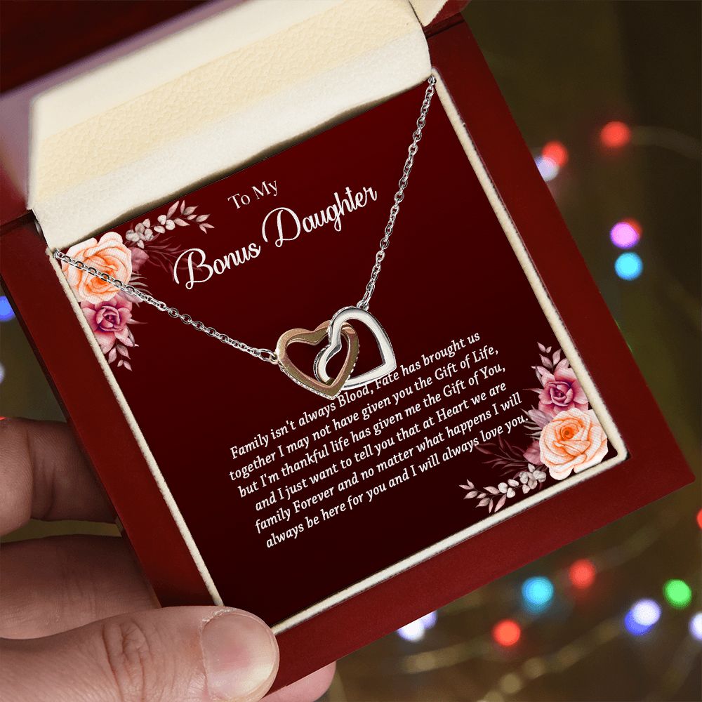 621D To My Bonus Daughter Necklace, Gift Birthday, Christmas, Gift Ideas, Necklace