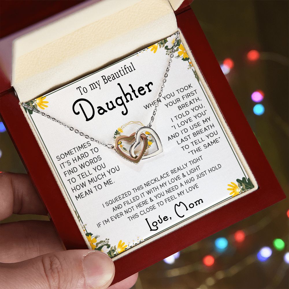 46D To My Beautiful Daughter Necklace, Gift For Daughter From Mom, Gift Birthday