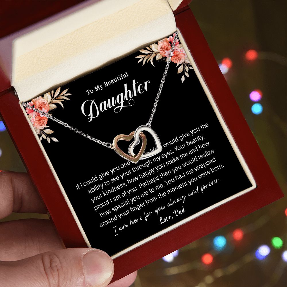 593D To My Daughter Necklace, Daughter Necklace from Dad, Daughter Birthday Gifts