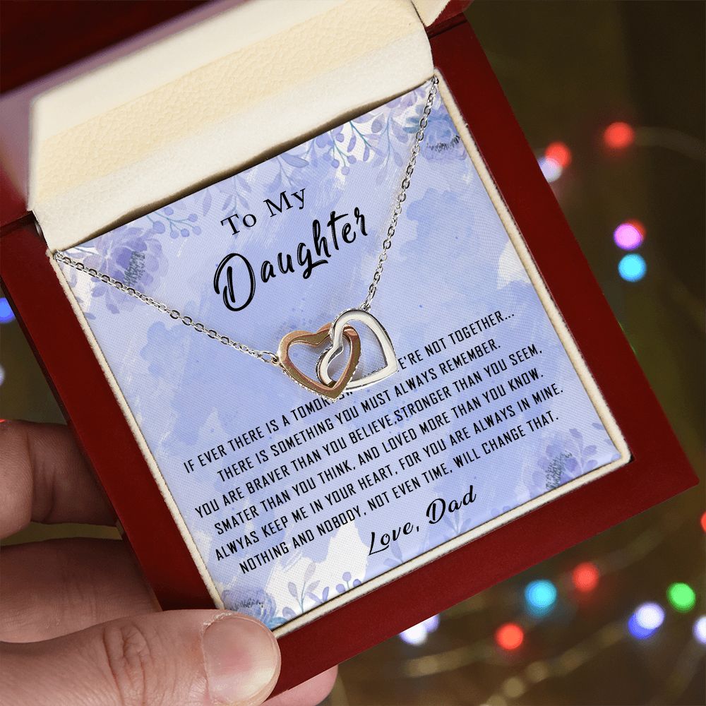 100D To My Daughter Necklace From Dad Father You're Braver Stronger Smarter Daughter