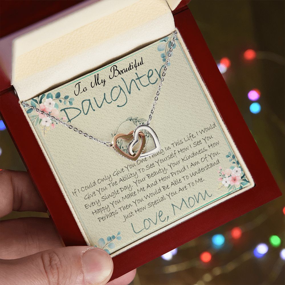 40D Daughter Necklace, To My Beautiful Daughter Necklace Gifts From Mom, Birthday