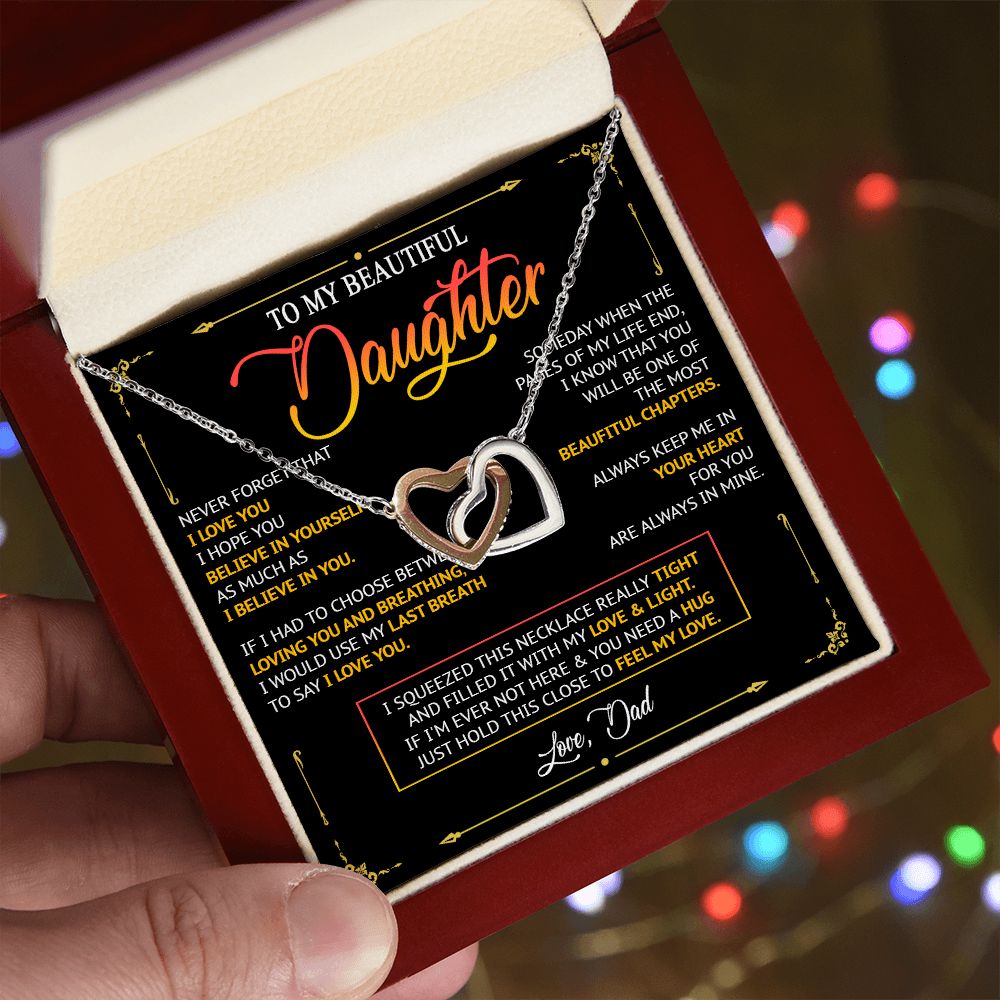 481D To My Daughter Necklace, Birthday Gift For Daughter From Dad, Women Jewelry Gift