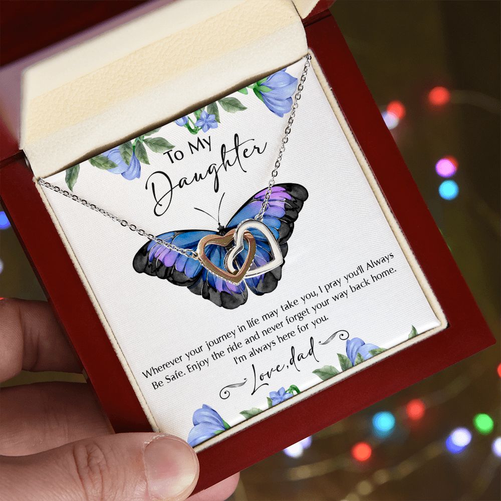 99D To My Daughter Necklace, Gift For Daughter From Dad, Necklace Gift Birthday