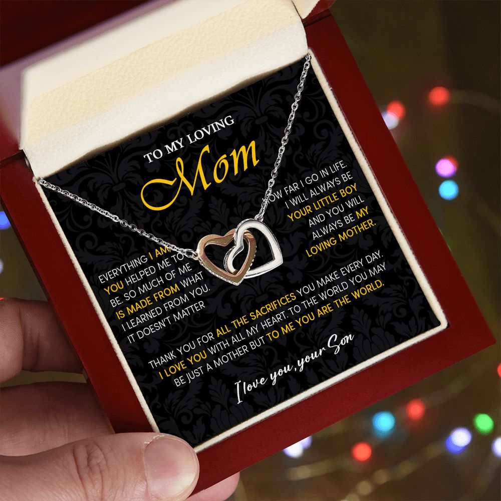 441D To My Loving Mom Necklace, Gift for Mom from Son, Mom Birthday Gifts Necklace