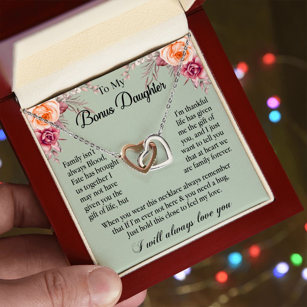 632D To My Bonus Daughter Necklace, Gift Birthday, Gift Ideas, Daughter Necklace