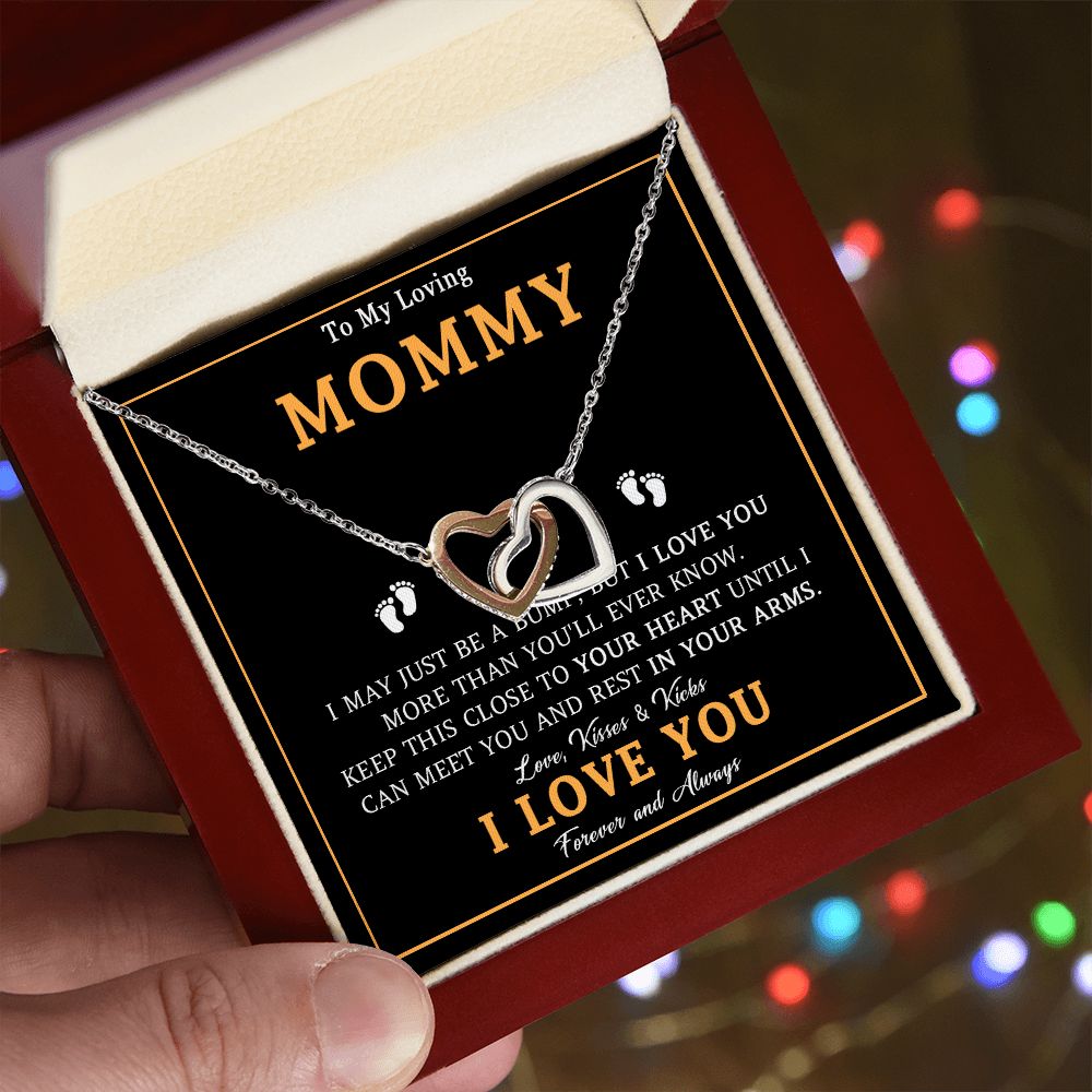 548D To My Mommy Necklace, Baby Feet Design, Mother Necklace, Baby Shower Gifts