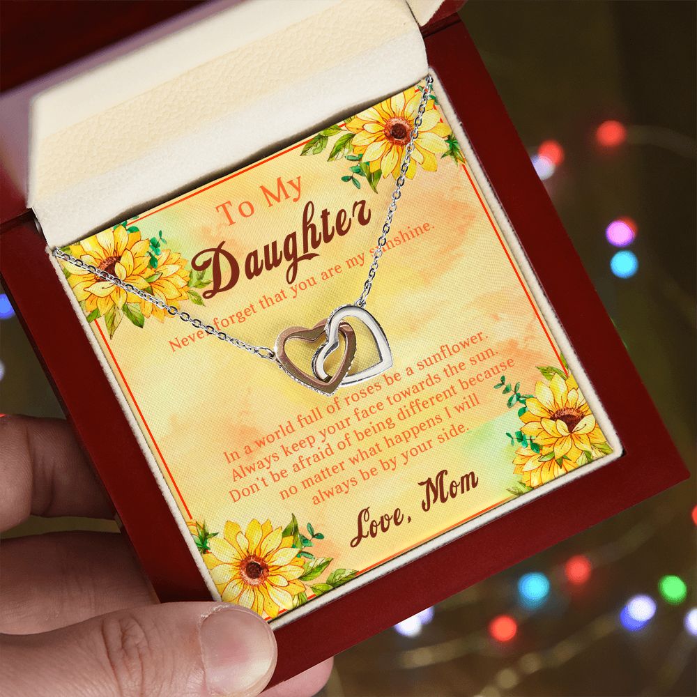 107D Sunflower Necklace, To My Daughter Necklace, Necklace Gift From Mom, Xmas Gift