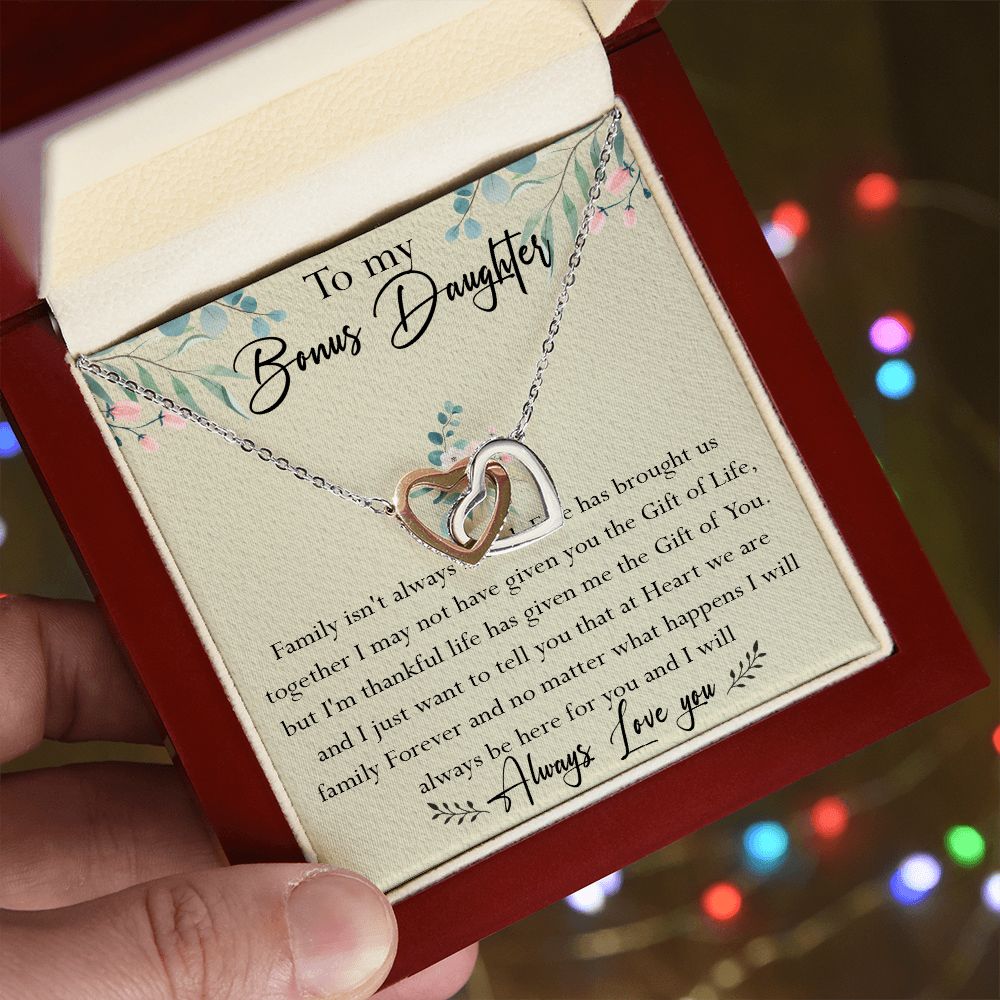 39D To My Bonus Daughter Necklace Family Isn't Always Blood Gift for Bonus Daughter