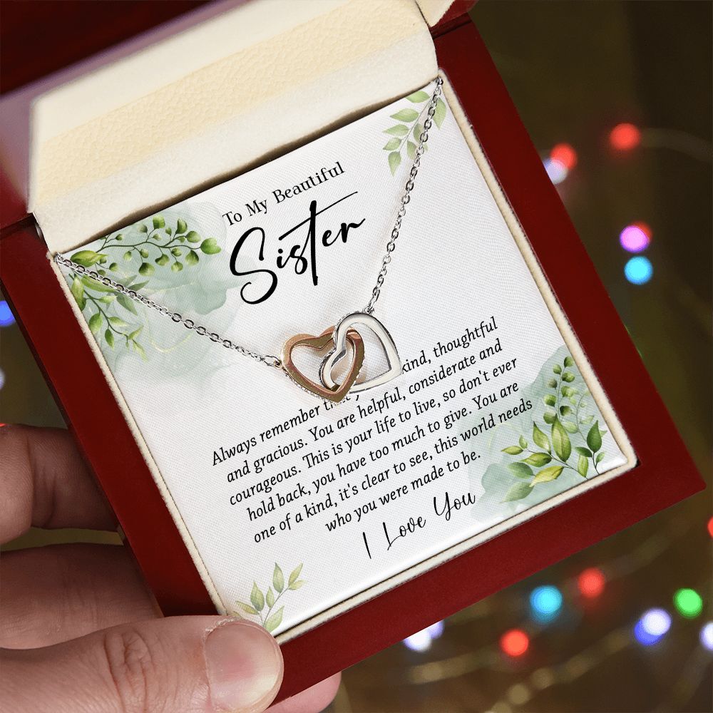 624D To My Sister Necklace,Christmas Birthday Gift For Sister From Brother/Sister