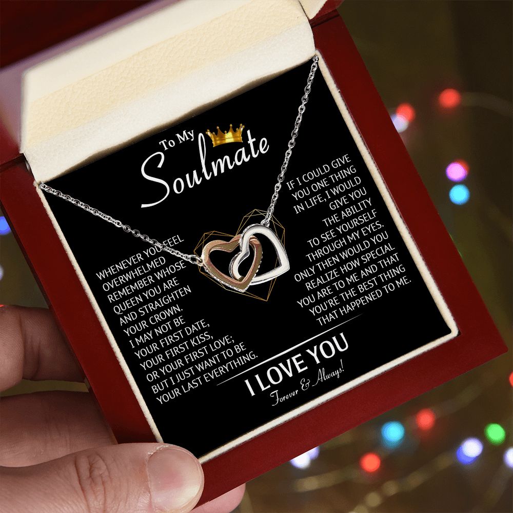 587D To My Soulmate Necklace, Love Gifts For Wife Girlfriend, Birthday Gift for Her