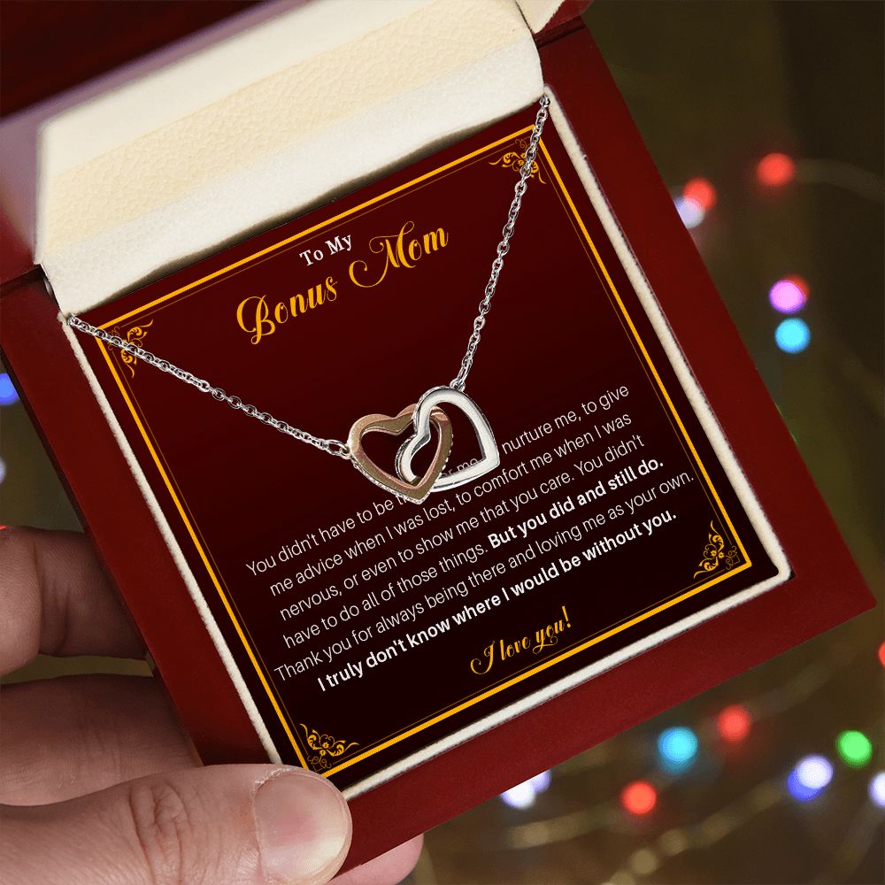 540D Necklace for Bonus Mom from Daughter / Son, Step Mom Gift, To My Bonus Mom Gifts
