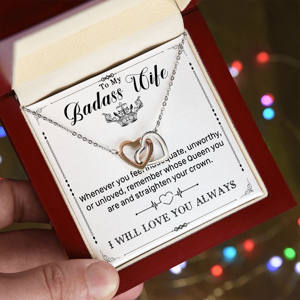 546D To My Badass Wife Pendant Necklace, Wife Necklace Birthday Gift from Husband